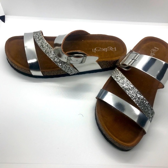 Belt Buckle Glitter Sandals - Picture 8 of 16